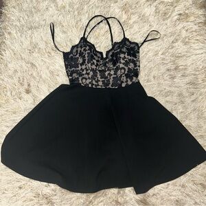 My Michelle Floral Lace Top Sleeveless Flare Dress